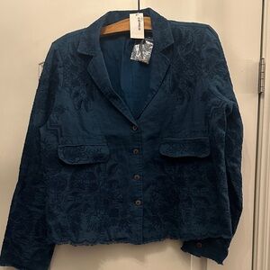 Sundance Women's Deep Blue Embroidered Blazer